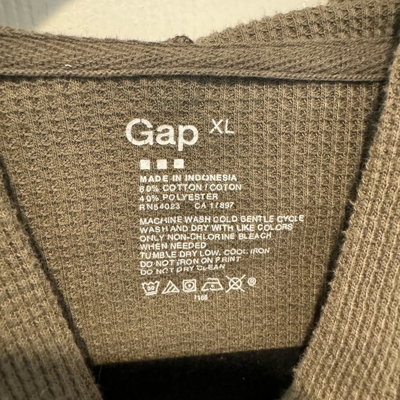 Mens GAP Green Thermal Hoodie Size XL - Picture 7 of 9